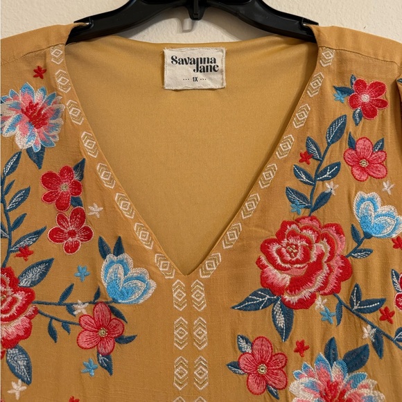 Savanna Jane EMBROIDERED BABYDOLL DRESS, MARIGOLD - Picture 4 of 12